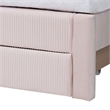 Baxton Studio Elora Modern Light Pink Pleated Velvet Queen Size Storage Bed