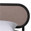 Baxton Studio Shirin Beige Fabric and Black Wood Queen 4-Piece Bedroom Set