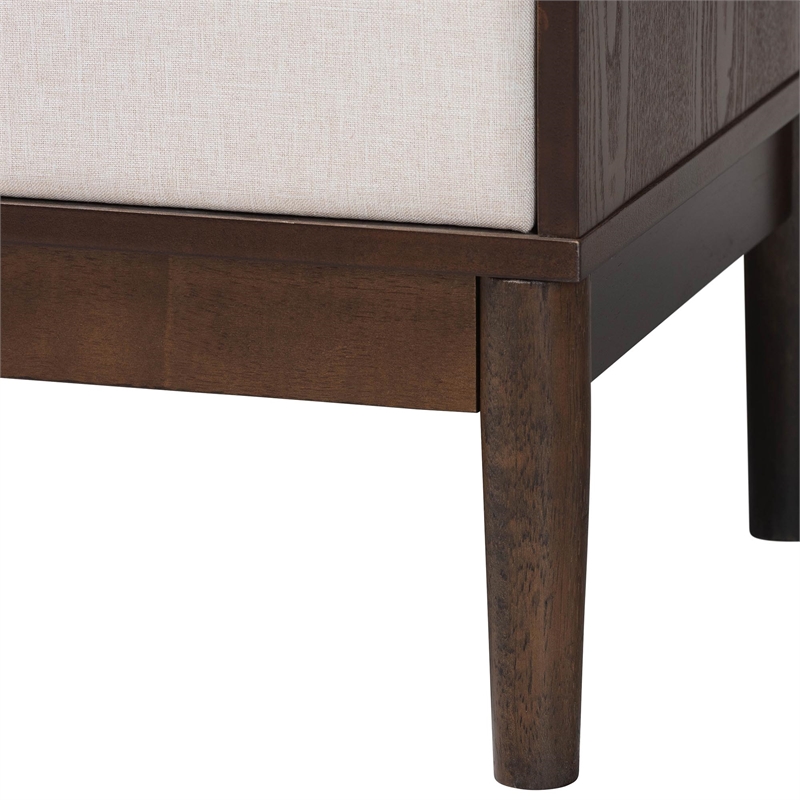 Baxton Studio Nikolai Beige Fabric and Wenge Brown Wood 6-Drawer Dresser