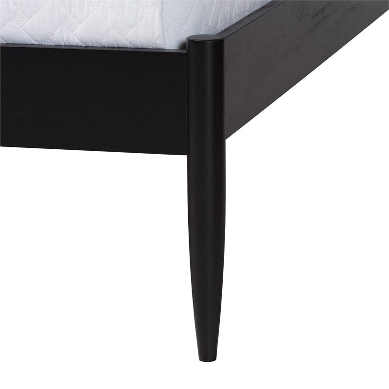Baxton Studio Florica Art Deco Black Wood Queen Platform Bed