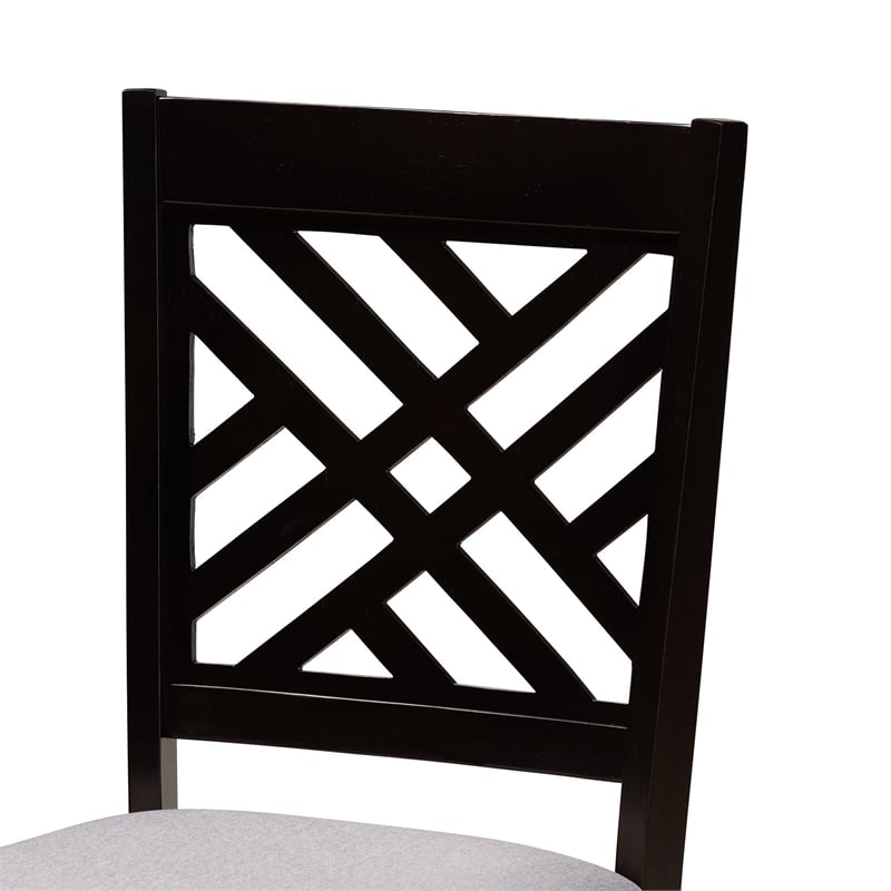 Baxton Studio Norah Gray Fabric and Dark Brown Finished Wood 5-Piece Dining Set