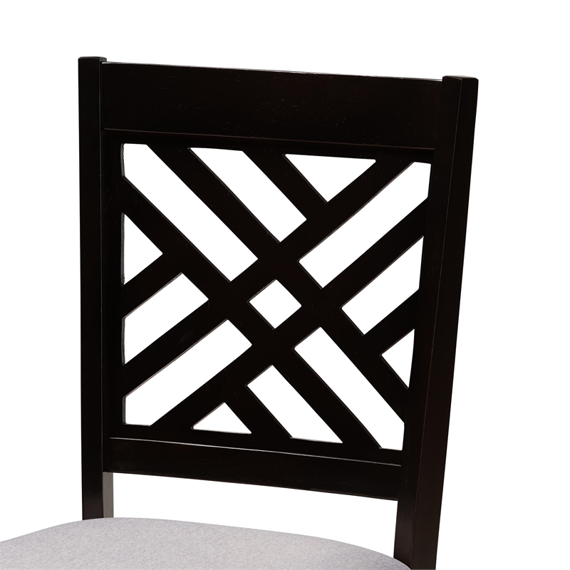 Baxton Studio Alena Gray Fabric and Dark Brown Finished Wood 5-Piece Dining Set