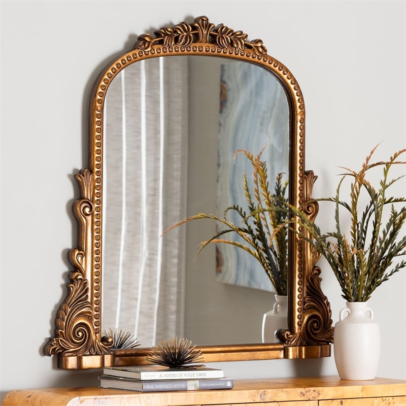 Baxton Studio Whitby Baroque Antique Goldleaf Accent Mirror