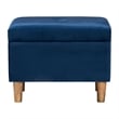 Baxton Studio Elias Modern Navy Blue Velvet Fabric Storage Ottoman