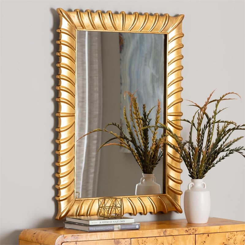 Baxton Studio Ygritte Antique Goldleaf Accent Wall Mirror