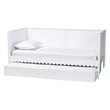 Baxton Studio Roni Modern White Scalloped Wood Twin Daybed with Trundle
