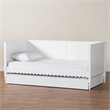 Baxton Studio Roni Modern White Scalloped Wood Twin Daybed with Trundle
