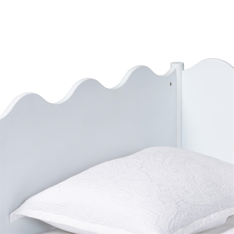 Baxton Studio Malaya Modern White Wood Full Daybed with Scalloped Edges