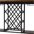 Baxton Studio Vintner Brown and Black Pub Table with Built-In Wine Cage