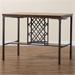 Baxton Studio Vintner Brown and Black Pub Table with Built-In Wine Cage