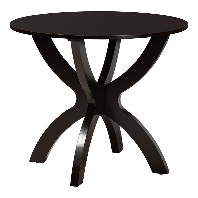 Baxton Studio Bailey Grey Fabric and Dark Brown Wood 5-Piece Dining Set