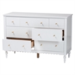Baxton Studio Roni Modern White Wood 7-Drawer Dresser with Scalloped Edges