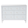 Baxton Studio Roni Modern White Wood 7-Drawer Dresser with Scalloped Edges