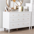 Baxton Studio Roni Modern White Wood 7-Drawer Dresser with Scalloped Edges