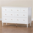 Baxton Studio Roni Modern White Wood 7-Drawer Dresser with Scalloped Edges