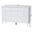 Baxton Studio Roni Modern White Wood 7-Drawer Dresser with Scalloped Edges