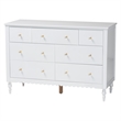 Baxton Studio Roni Modern White Wood 7-Drawer Dresser with Scalloped Edges