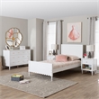 Baxton Studio Roni White Wood 4-Piece Full Bedroom Set with Two Nightstands