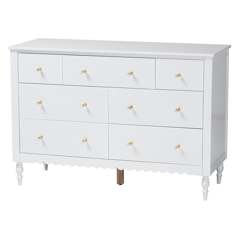Baxton Studio Roni White Wood 4-Piece Full Bedroom Set with Two Nightstands