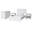 Baxton Studio Roni White Wood 4-Piece Full Bedroom Set with Two Nightstands