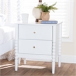 Baxton Studio Lucera Mid-Century White 2-Drawer Bobbin Nightstand