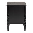 Baxton Studio Lucera Mid-Century Black 2-Drawer Bobbin Nightstand