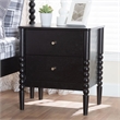 Baxton Studio Lucera Mid-Century Black 2-Drawer Bobbin Nightstand