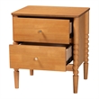 Baxton Studio Lucera Mid-Century Oak Brown 2-Drawer Bobbin Nightstand