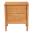 Baxton Studio Lucera Mid-Century Oak Brown 2-Drawer Bobbin Nightstand