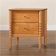 Baxton Studio Lucera Mid-Century Oak Brown 2-Drawer Bobbin Nightstand