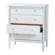 Baxton Studio Lucera Mid-Century White Bobbin Wood 4-Drawer Chest