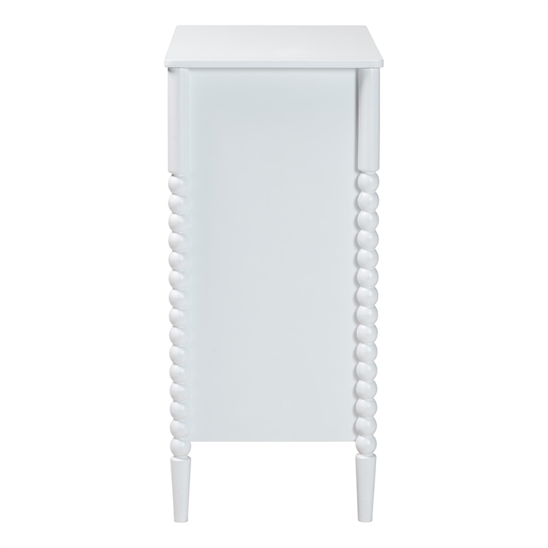 Baxton Studio Lucera Mid-Century White Bobbin Wood 4-Drawer Chest