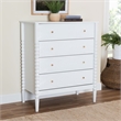 Baxton Studio Lucera Mid-Century White Bobbin Wood 4-Drawer Chest