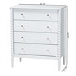 Baxton Studio Lucera Mid-Century White Bobbin Wood 4-Drawer Chest