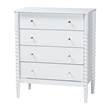 Baxton Studio Lucera Mid-Century White Bobbin Wood 4-Drawer Chest
