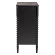 Baxton Studio Lucera Mid-Century Black Bobbin Wood 4-Drawer Chest