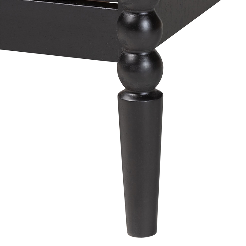 Baxton Studio Lucera Mid-Century Black Bobbin Wood 4-Drawer Chest