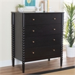 Baxton Studio Lucera Mid-Century Black Bobbin Wood 4-Drawer Chest