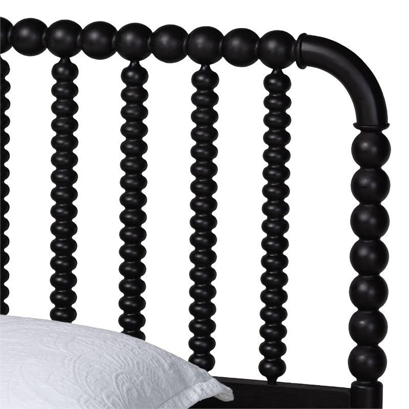 Baxton Studio Lucera Mid-Century Black Full Size Bobbin Bed