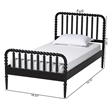 Baxton Studio Lucera Mid-Century Black Full Size Bobbin Bed