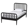 Baxton Studio Lucera Mid-Century Black Full Size Bobbin Bed