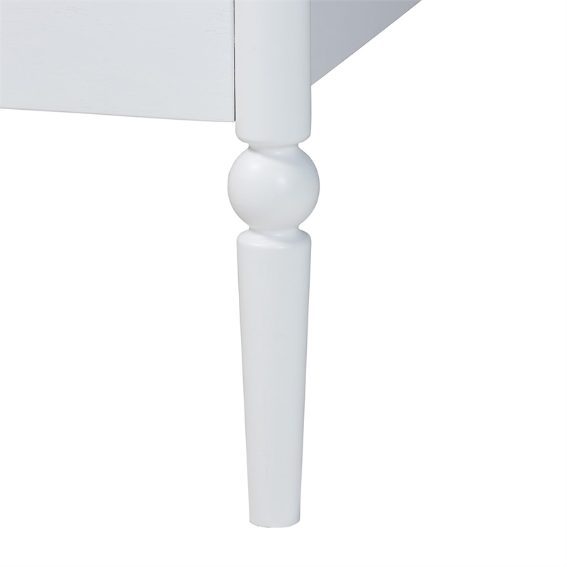 Baxton Studio Lucera Mid-Century White Full Size Bobbin Bed