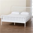 Baxton Studio Lucera Mid-Century White Full Size Bobbin Bed