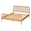 Baxton Studio Lucera Mid-Century Oak Brown Queen Size Bobbin Bed