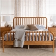 Baxton Studio Lucera Mid-Century Oak Brown Queen Size Bobbin Bed