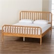 Baxton Studio Lucera Mid-Century Oak Brown Queen Size Bobbin Bed