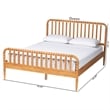 Baxton Studio Lucera Mid-Century Oak Brown Queen Size Bobbin Bed