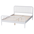 Baxton Studio Lucera Mid-Century White Queen Size Bobbin Bed