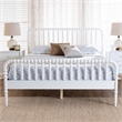 Baxton Studio Lucera Mid-Century White Queen Size Bobbin Bed