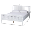 Baxton Studio Lucera Mid-Century White Queen Size Bobbin Bed